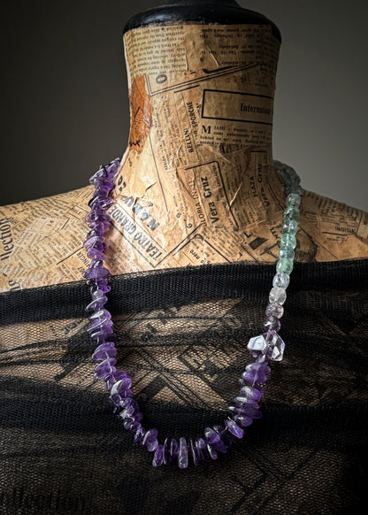 Collana Asimmetrica con Ametista e Fluorite – Mod.20 | Ebbijoux