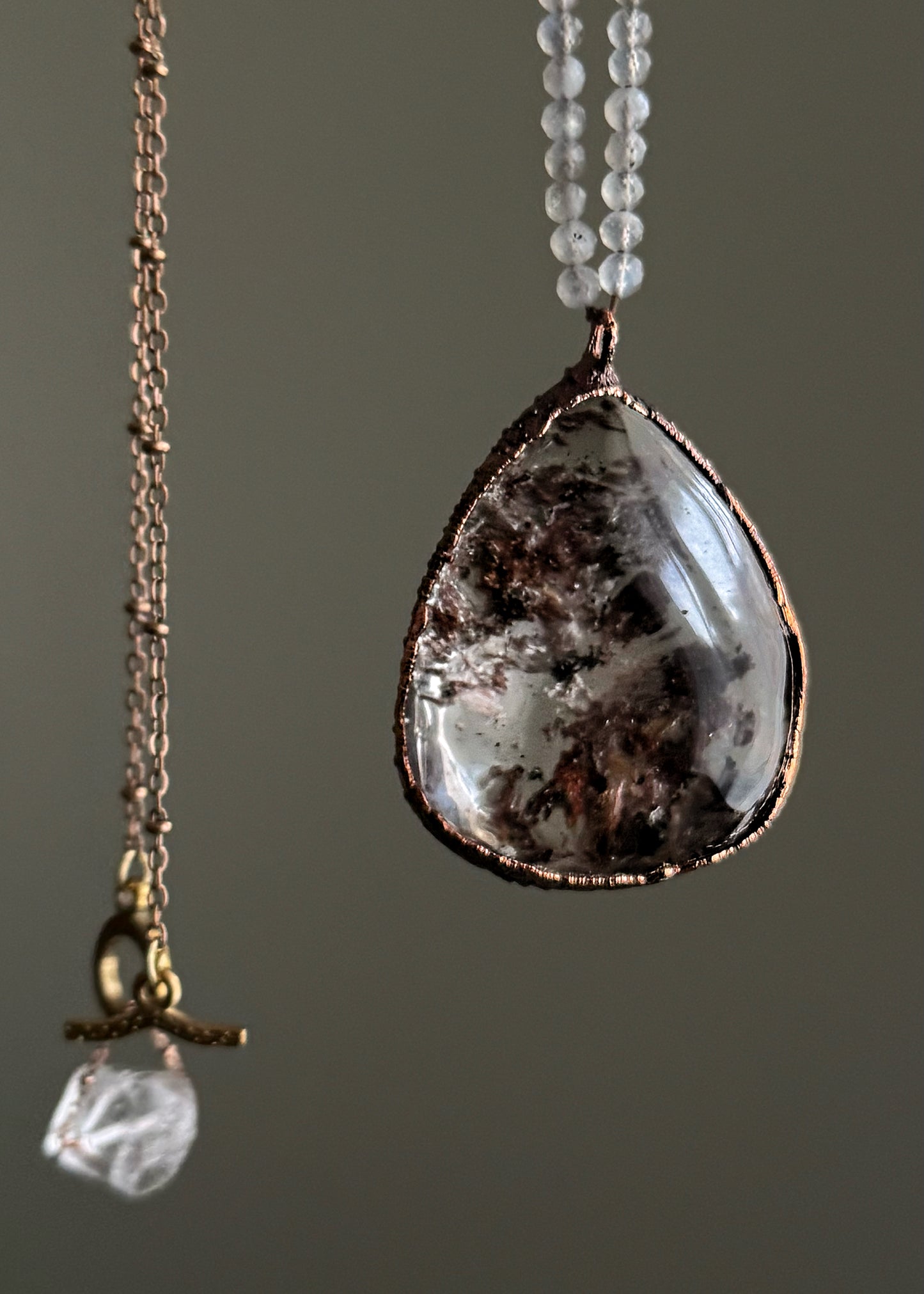 Long Lodolite and Labradorite Necklace - Mod.23