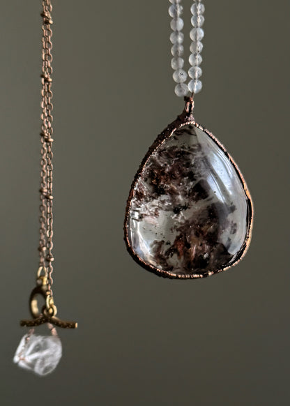 Long Lodolite and Labradorite Necklace - Mod.23