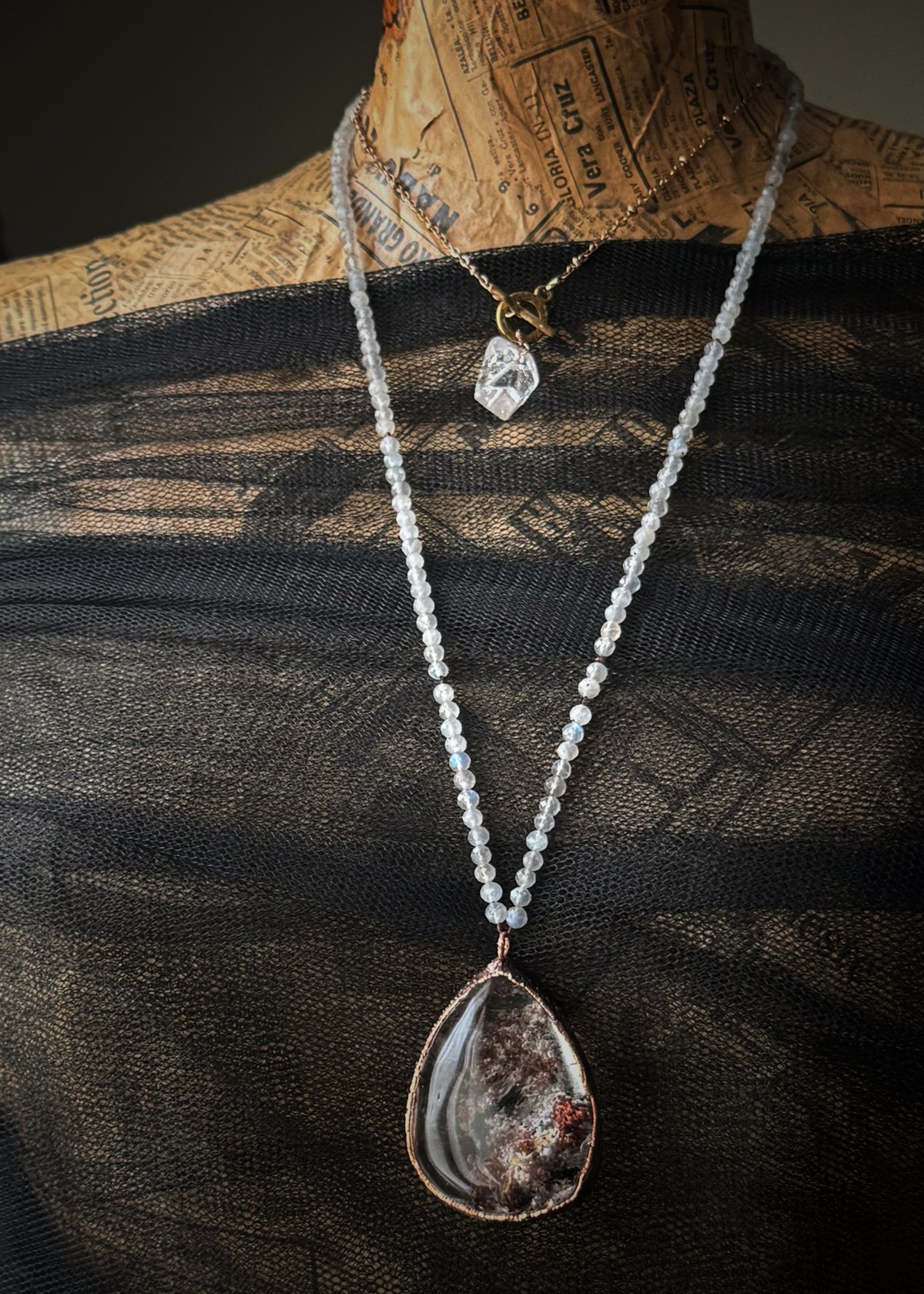 Long Lodolite and Labradorite Necklace - Mod.23
