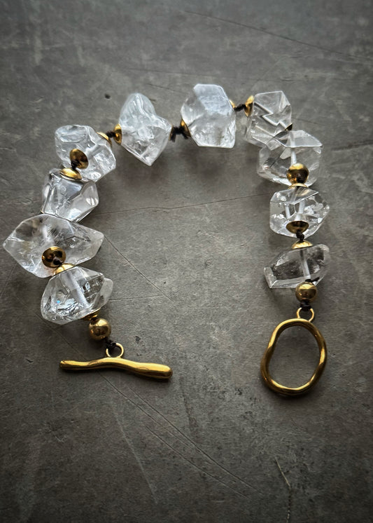 Bracciale con pepite in cristallo di rocca - MOD.30