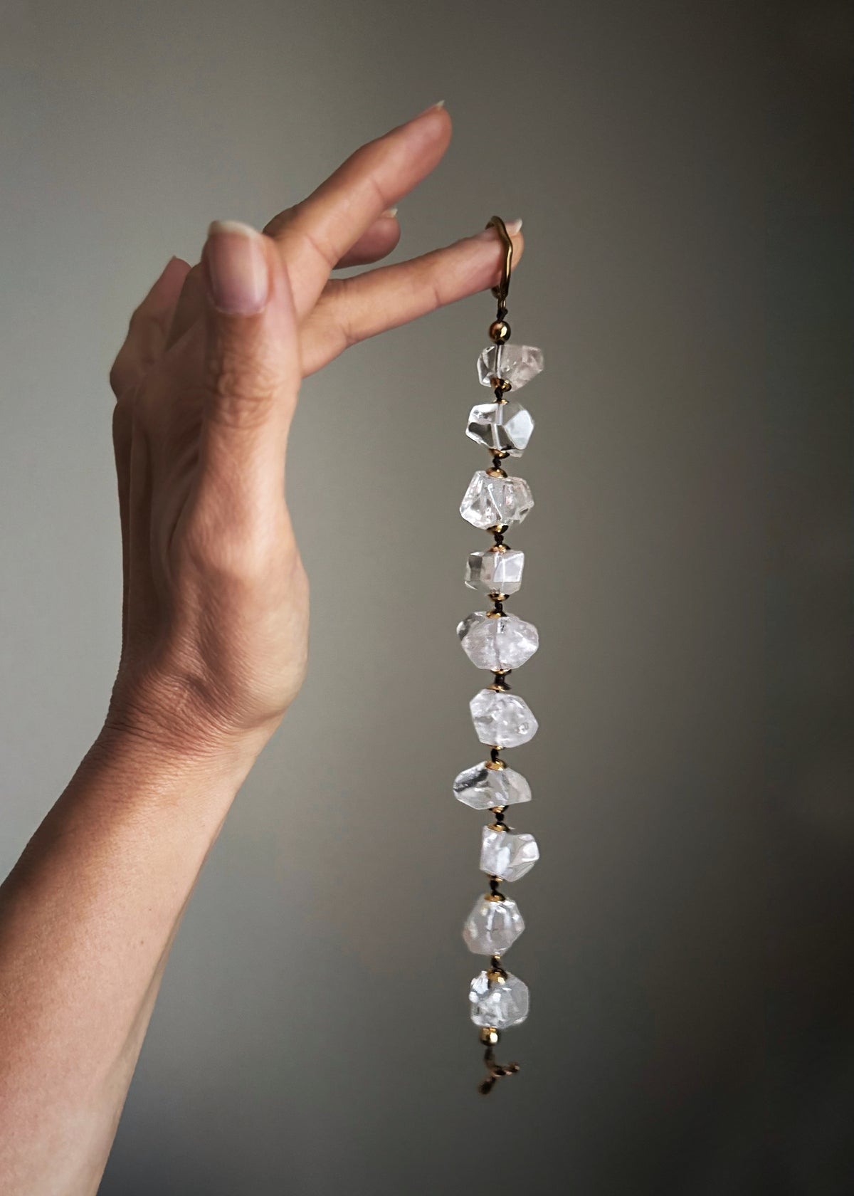 Bracelet with raw rock crystal - MOD.30