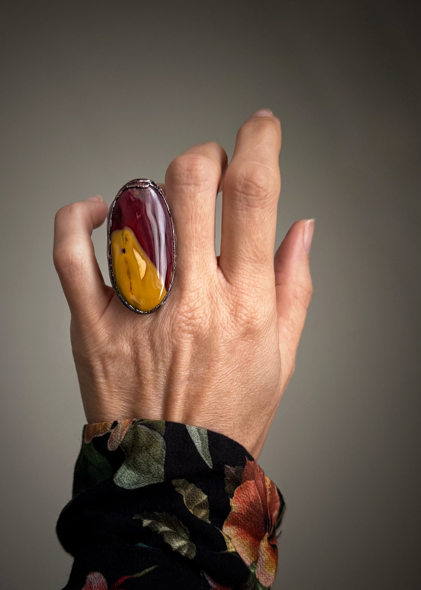 Anello in rame con Mookaite mis. 9