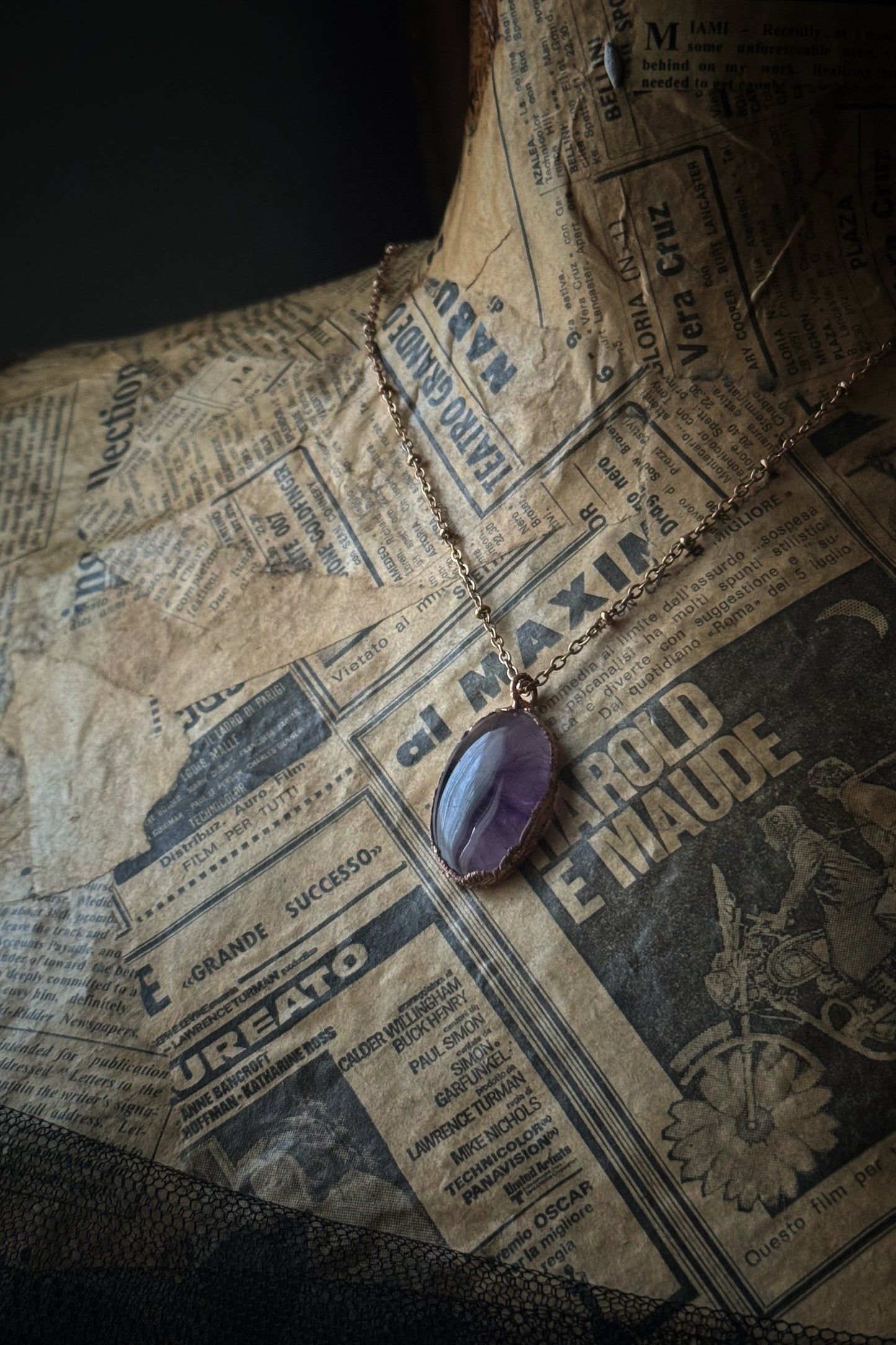 Ciondolo di ametista ovale