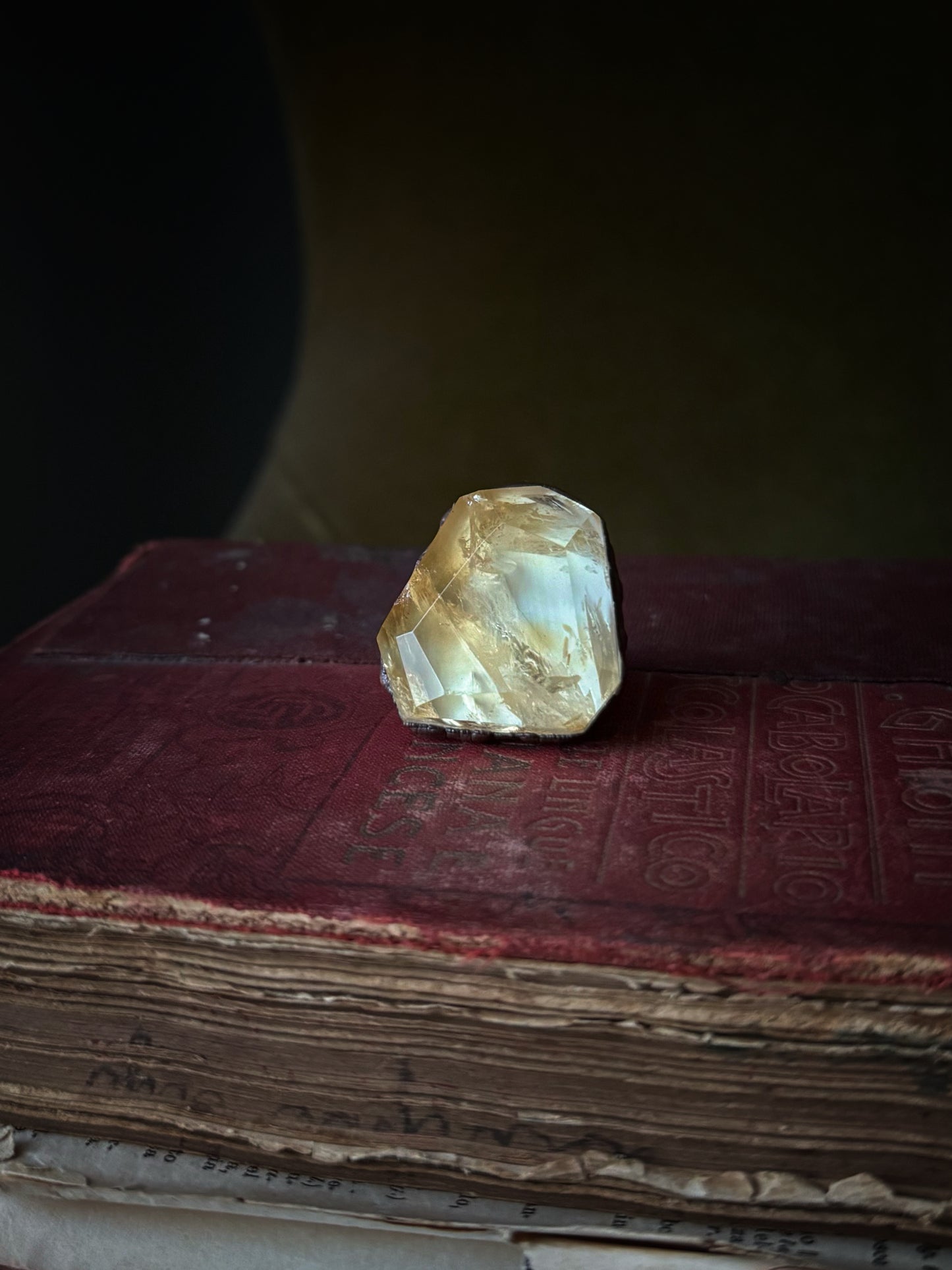 Anello in rame con Citrino mis.7