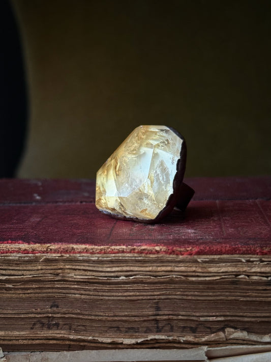 Anello in rame con Citrino mis.7