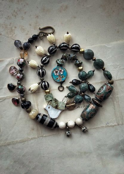 Natural Stone Choker Necklace with Pendants | Ebbijoux 04