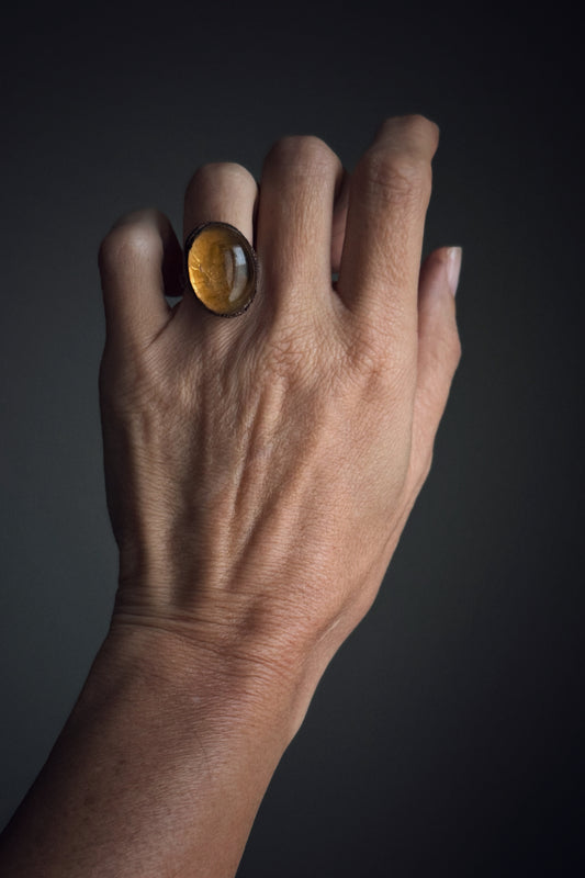 Anello con quarzo citrino Mis.6