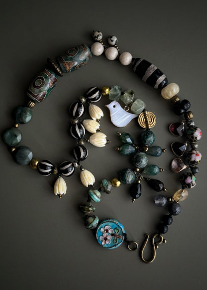 Natural Stone Choker Necklace with Pendants | Ebbijoux 04