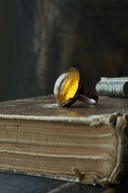 Anello con quarzo citrino Mis.6