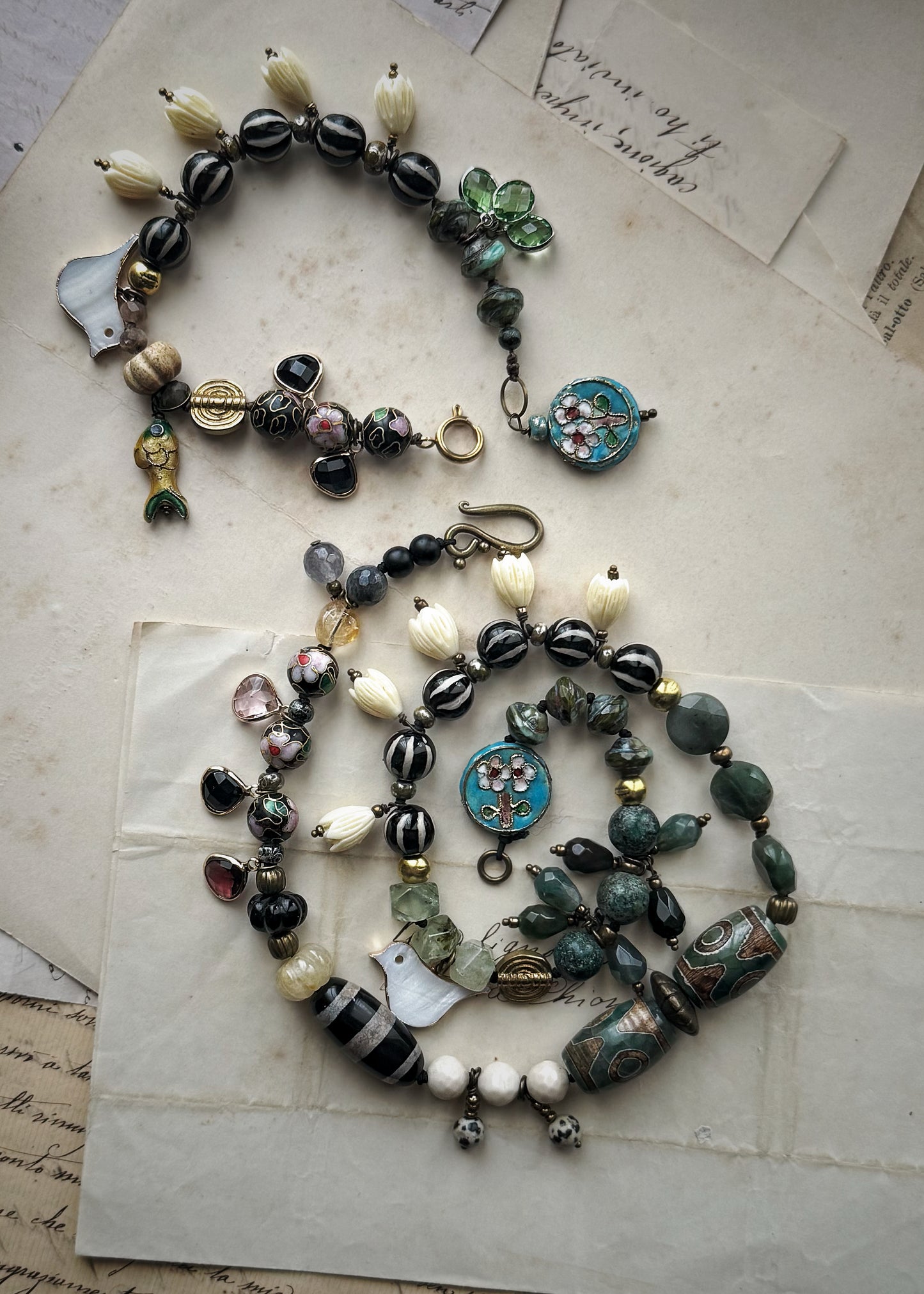 Natural Stone Choker Necklace with Pendants | Ebbijoux 04