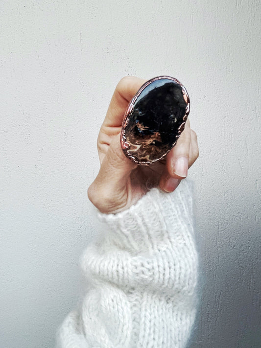 Anello con pietra Agata palm root