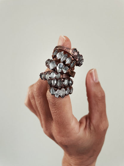 Herkimer five-pointed ring