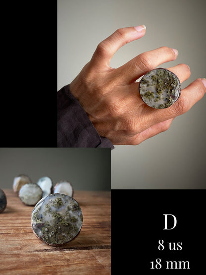 Rings with Moss Agate stones