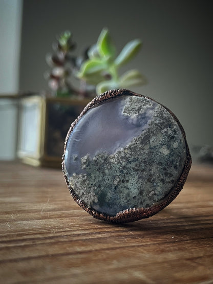 Rings with Moss Agate stones