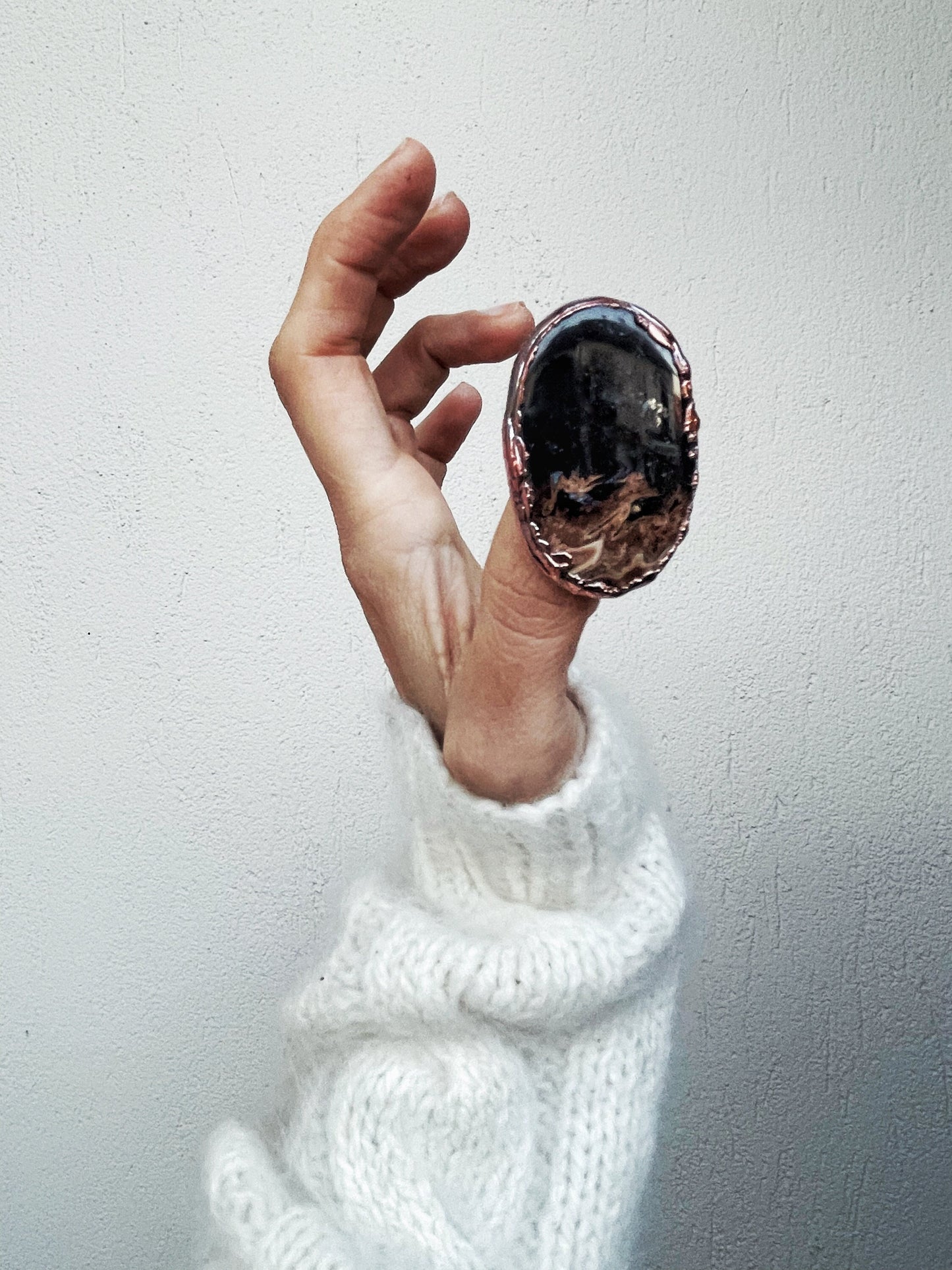 Anello con pietra Agata palm root