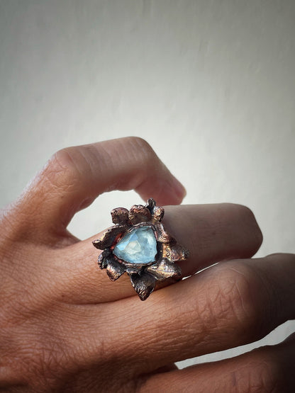 Copper flowers with gemstones. Various sizes