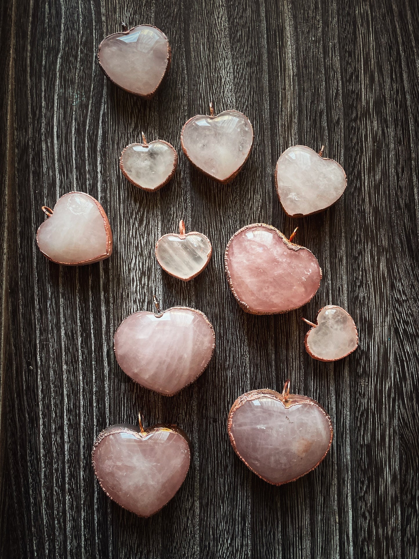 Collana con cuore di quarzo rosa
