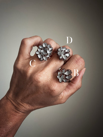 Herkimer pavé rings