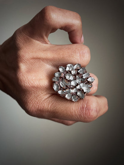 Herkimer pavé rings
