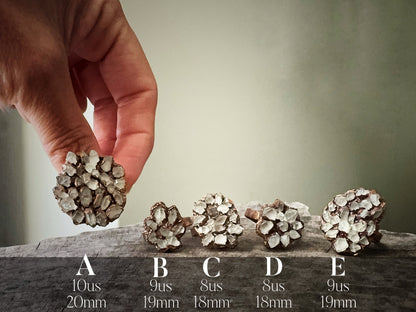 Herkimer pavé rings