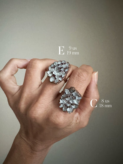 Herkimer pavé rings