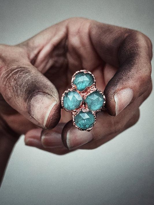 Ring with multiple blue Kyanite stones. Size 6