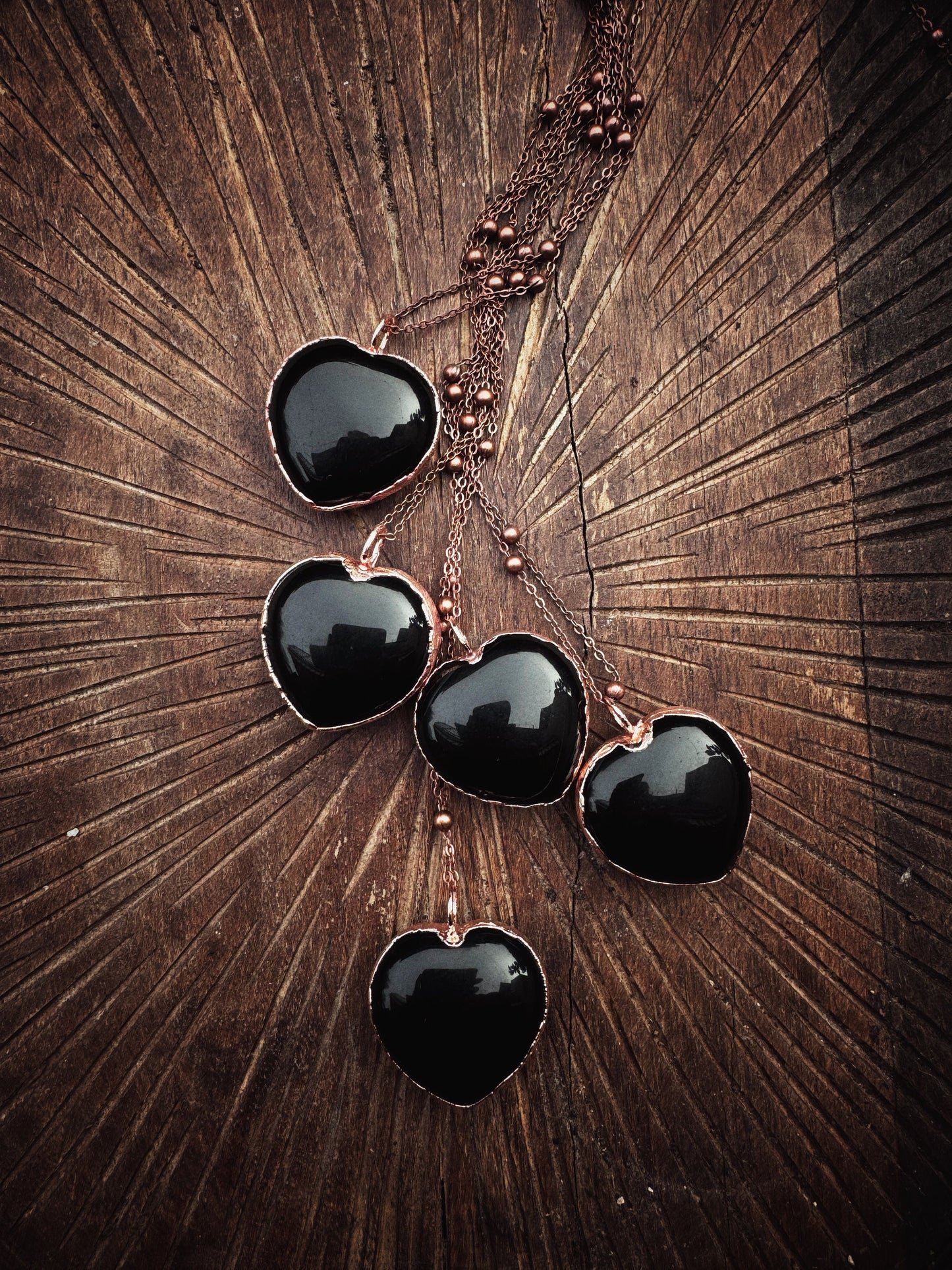 Collana con cuore nero di ossidiana