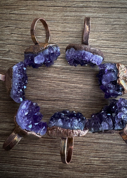 Amethyst druse rings. Various sizes available.