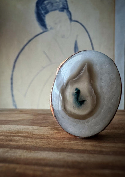 Large rings with Moss Agate stones. Sizes 7-8.