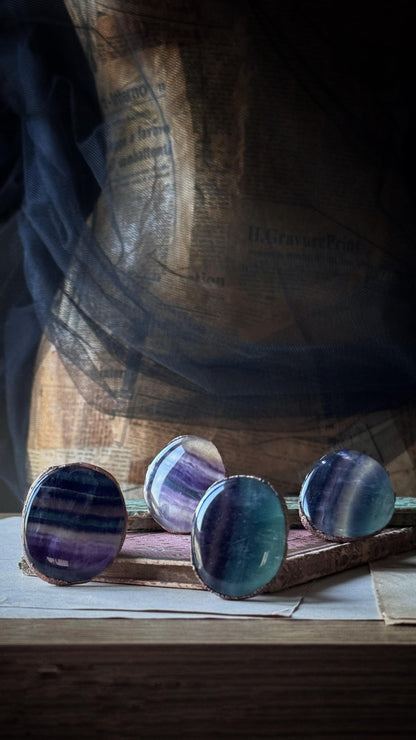 Large Fluorite Statement Ring -  size 7US 