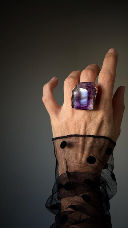 Large rings with amethyst