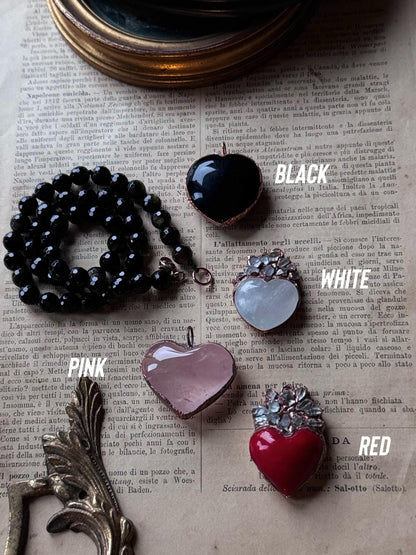 Obsidian Choker Necklace with Various Pendants