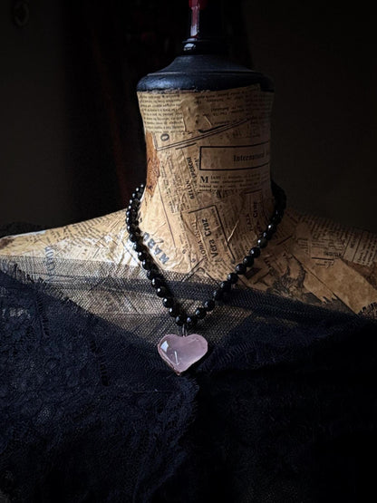 Obsidian Choker Necklace with Various Pendants