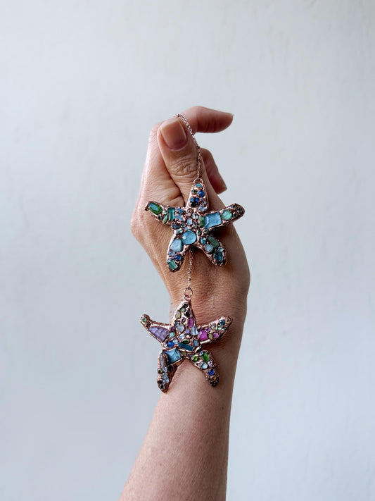 Ciondolo Stella Maris con Pavé di Pietre Preziose