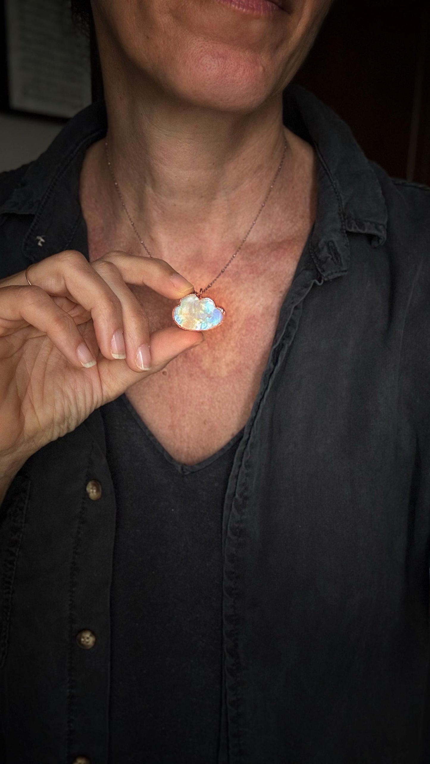 Collana con nuvola di labradorite bianca