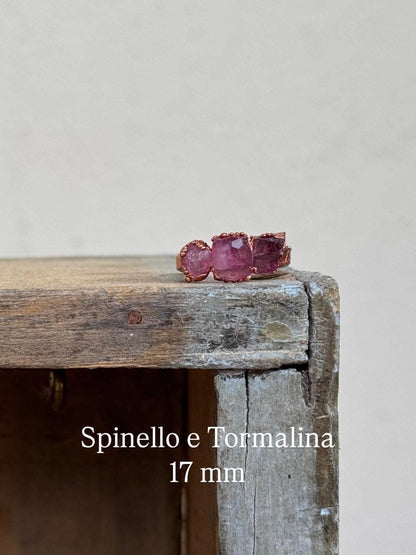 Rings with mixed tourmaline and aquamarine stones
