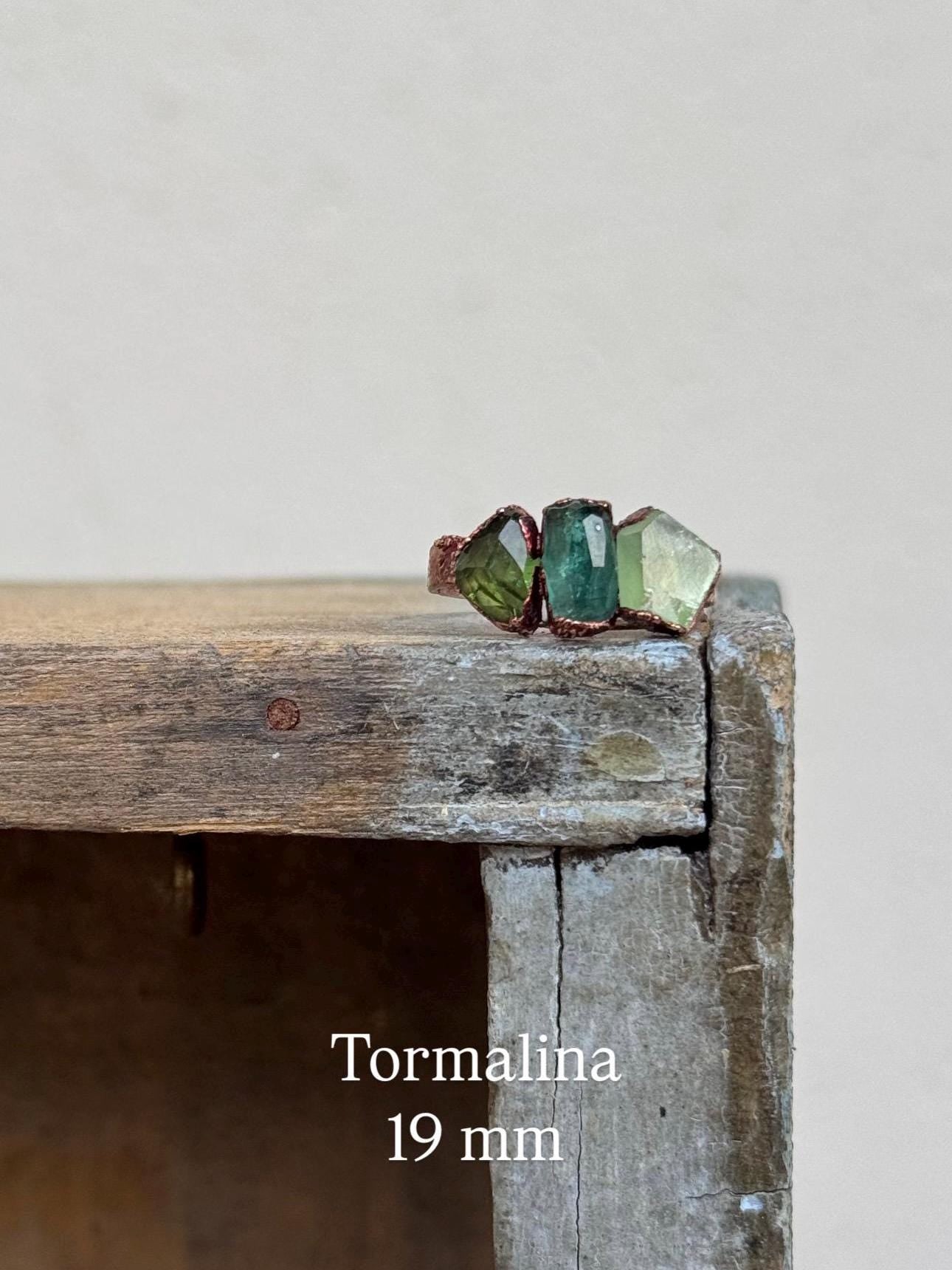 Anelli con pietre miste di tormalina acquamarina