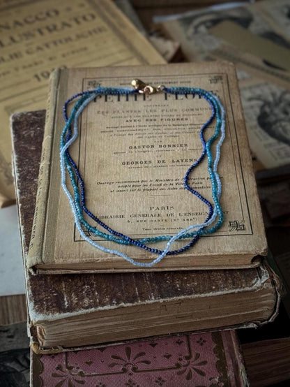 Handmade Colored Natural Stone Necklace - Choker Necklace or Multi-Wrap Bracelet