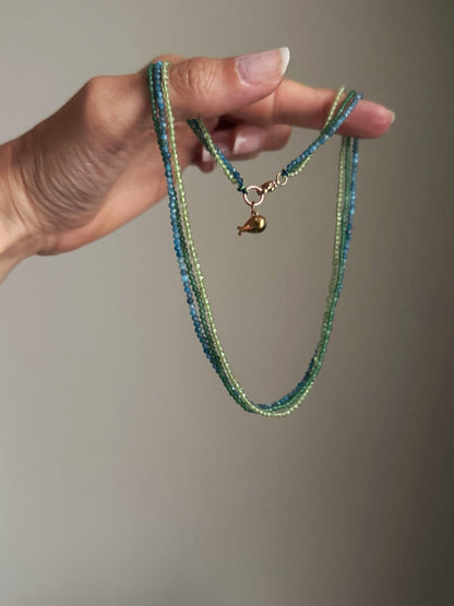 Handmade Colored Natural Stone Necklace - Choker Necklace or Multi-Wrap Bracelet