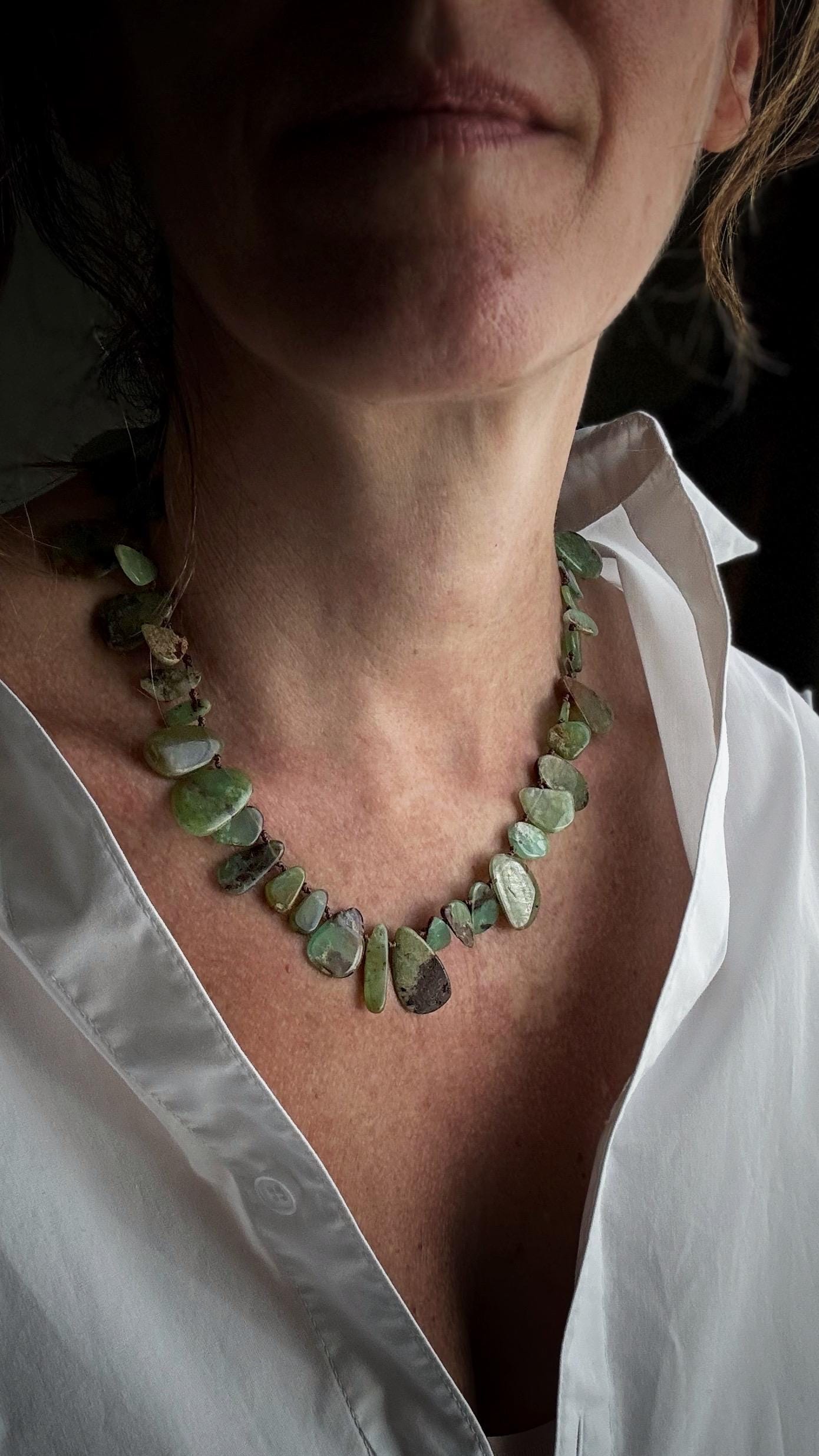 Collana in Crisoprasio naturale