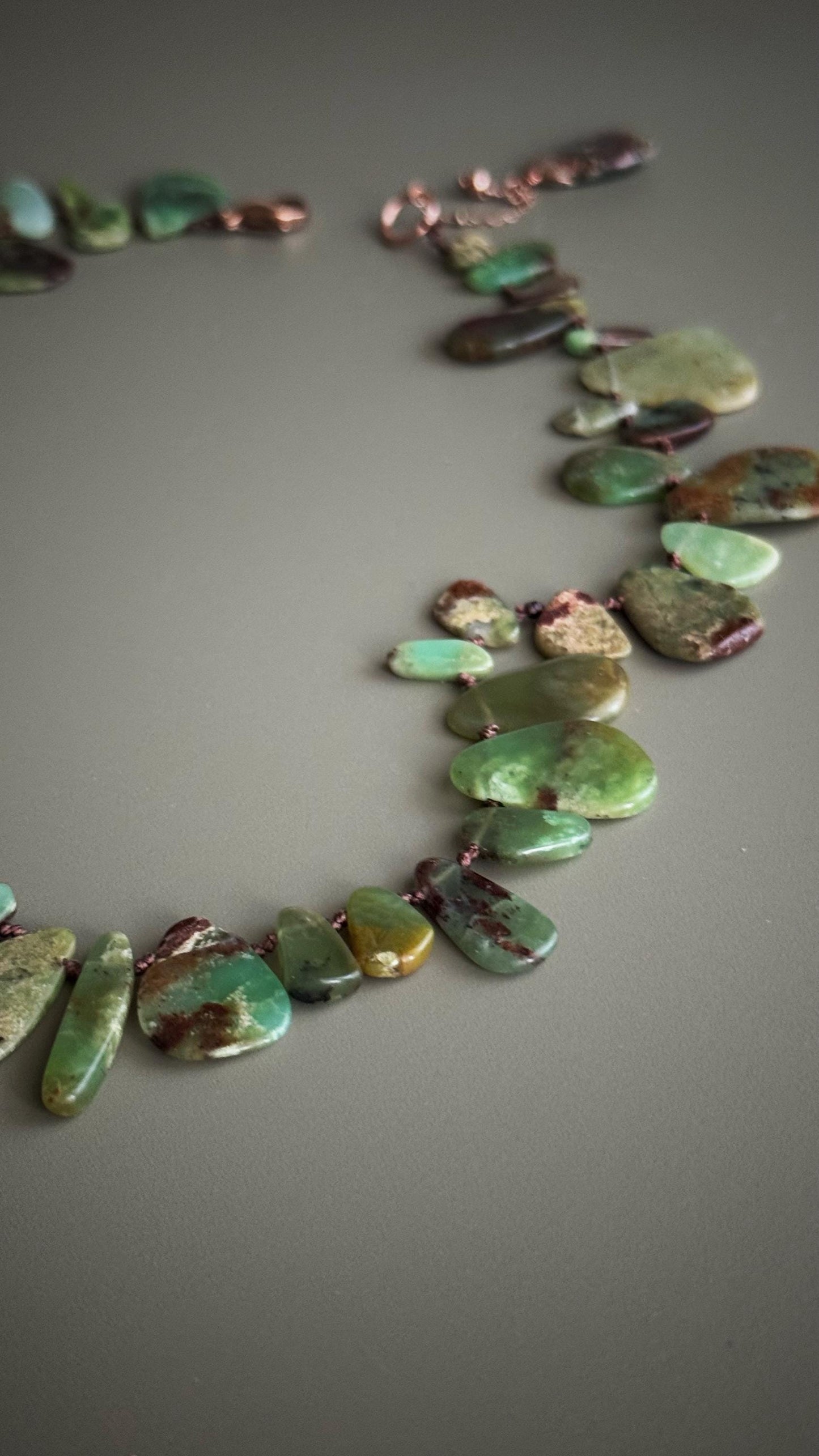Collana in Crisoprasio naturale