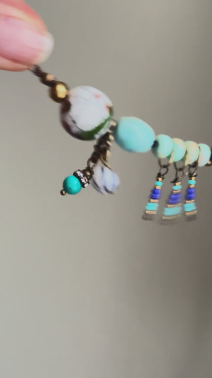 Bracelet with Blue Stones and Pendants - Model 06