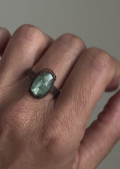Anello in Rame con Kyanite verde – Mis. 9 US | Ø 19 mm