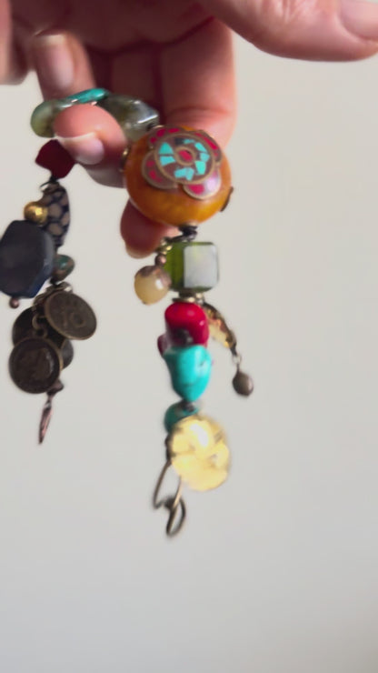 Multicolored Bracelet with Mixed Stones and Charms - Model 01