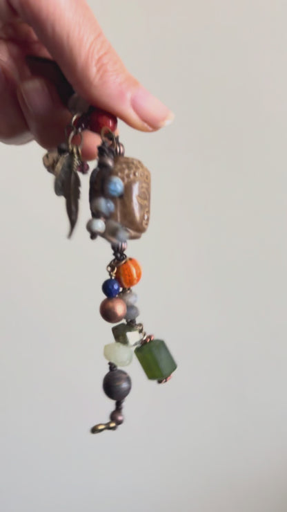 Buddha Head Bracelet, Mixed Stones and Charms - Model 02