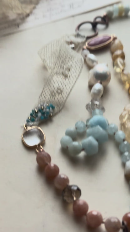 Himalayan Quartz Necklace with Antique Lace - One of a Kind