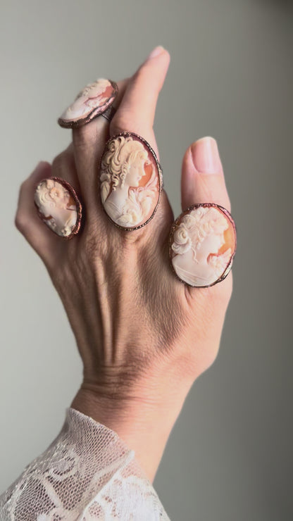 Ring with large antique cameo - sizes 6-8-9-10